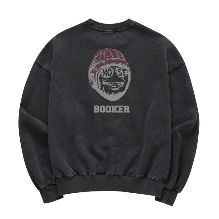 남녀공용 맨투맨 오버핏 피그먼트 BOOKER 남자 남성 긴팔 남녀공용 맨투맨 오버핏 피그먼트 BOOKER 남자 남성 긴팔