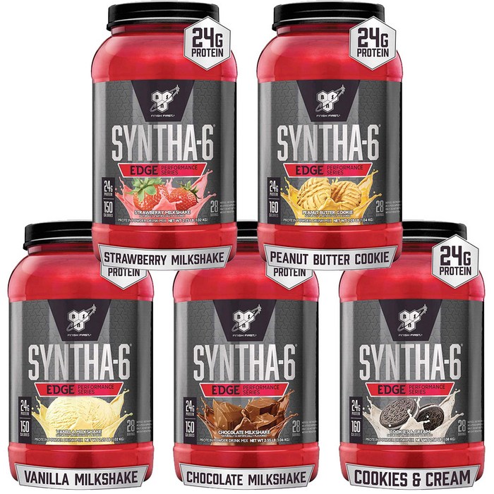 BSN SYNTHA-6 Edge 비에스엔 신타6 엣지 28서빙 1.02kg (2.25lb) 5가지 맛, 스트로베리 밀크쉐이크 대표 이미지 - 신타6 엣지 추천