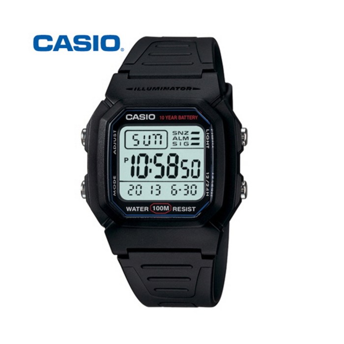 타임플래닛 CASIO W-800H-1A 카시오 시계 우레탄밴드 대표 이미지 - 카시오 시계 추천