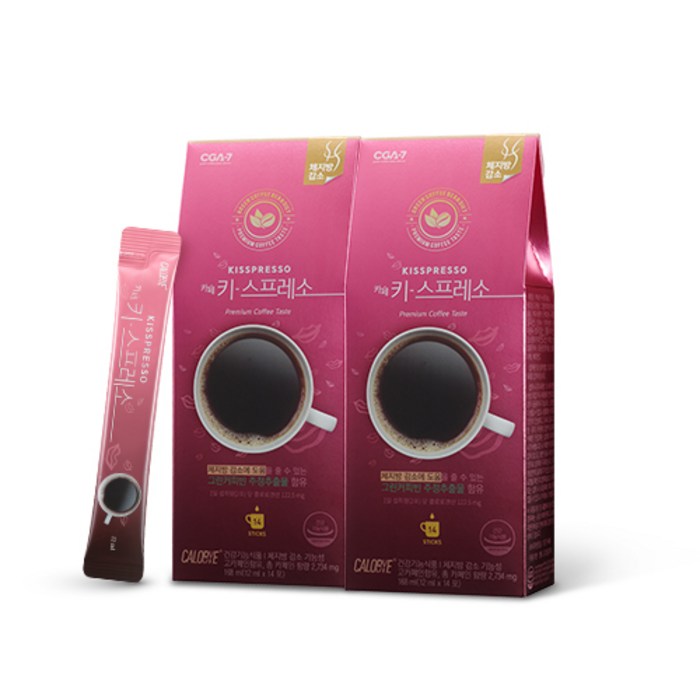 칼로바이 카페 키스프레소 다이어트 보조제 그린커피빈 14p, 2개, 168ml 대표 이미지 - 다이어트 아메리카노 추천