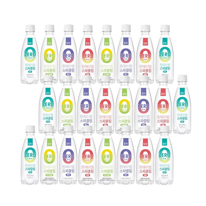 1am 원에이엠 스파클링 페트 혼합, 350ml x 24개(라6+베6+애6+파6) 대표 이미지 - 스파클링 음료수 추천