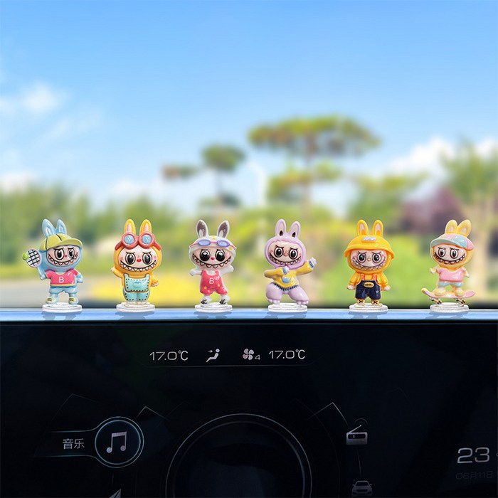 주포어유 라부부 차량 악세사리 귀여운 인형 피규어