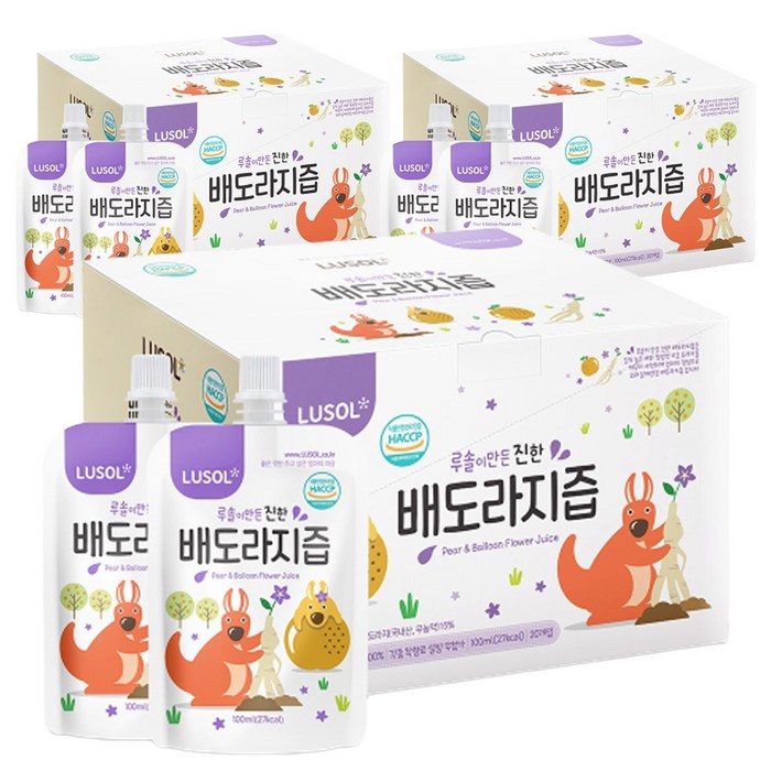 루솔 이 만든 진한 배도라지즙 선물세트, 100ml, 60포 대표 이미지 - 석류즙 추천