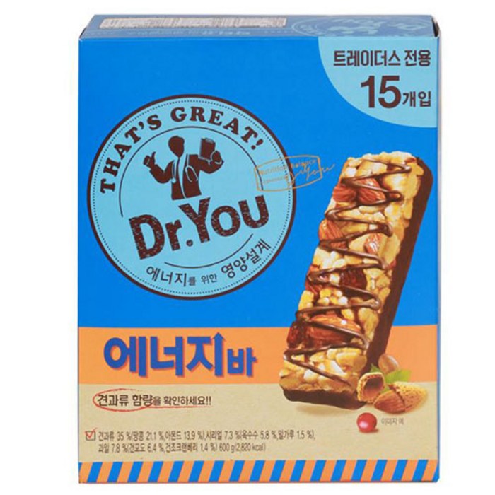 오리온 닥터유 에너지바, 40g, 30개 대표 이미지 - 닥터유 추천