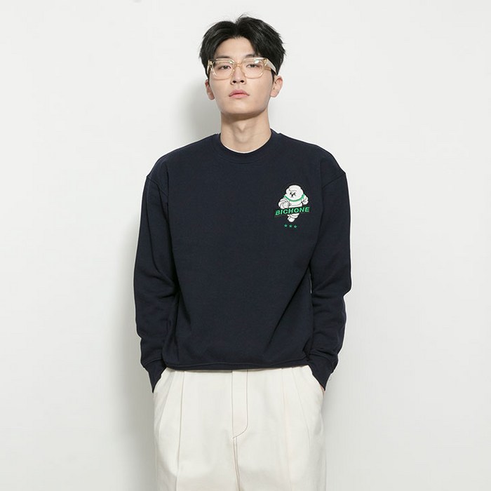 NAPC 3 STARS LOGO SWEAT SHIRTS NAVY 대표 이미지 - 비욘드클로젯 맨투맨 추천