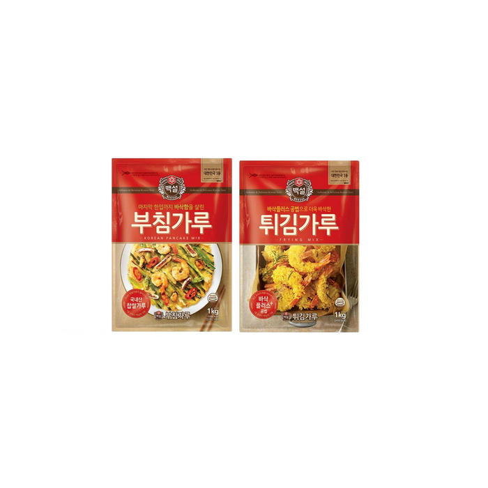 브라더스 CJ 백설 부침+튀김가루 2종 각1개씩 세트(2개x1kg) 전찰강력, 1kg, 2개 대표 이미지 - 브라우니 믹스 추천