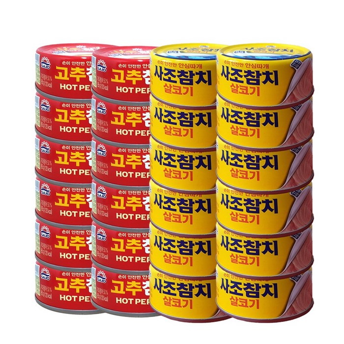 사조 살코기참치 85g 12개 + 고추참치 85g 12개 대표 이미지 - 사조참치 추천