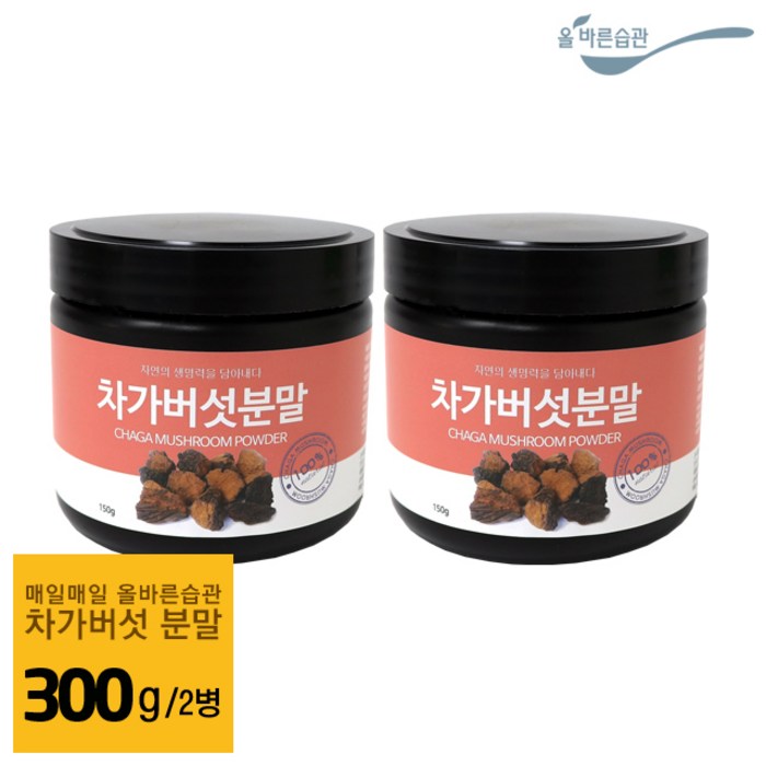 올바른습관 러시아 차가버섯 분말 가루 차가버섯가루 150g 250g, 2병 대표 이미지 - 러시아 차가버섯 분말 추천