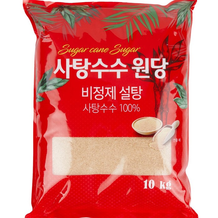 비정제원당10kg 비정제설탕 원당 사탕수수당 (슈가푸드), 10kg, 1개 대표 이미지 - 원당 추천