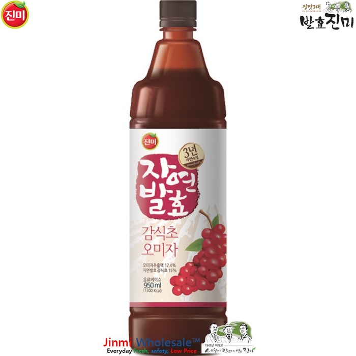 진미식품 진미 3년숙성 자연발효 감식초 오미자 950ml, 1개 대표 이미지 - 홍초 추천