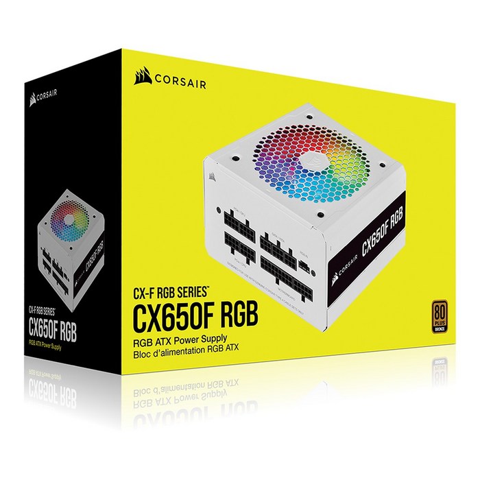 CORSAIR iCUE CX650F RGB WHITE 파워 서플라이 대표 이미지 - 커세어 파워 추천