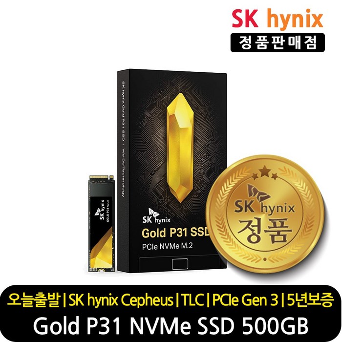 SK하이닉스 정품 SSD Gold P31 NVMe PCIe Gen 3.0 M.2 2280, SK하이닉스 Gold P31 500GB 대표 이미지 - 하이닉스 SSD 추천