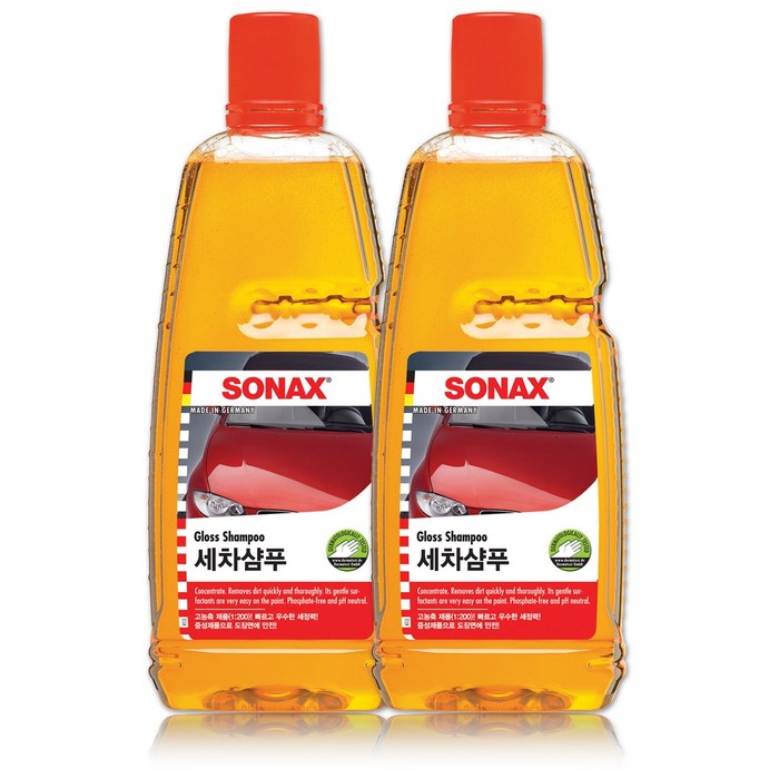 SONAX 소낙스 카샴푸 세차 샴푸1L x 2개 | 글로스 / 체리 | Sonax Car Wash Shampoo 1L 2-count, 글로스2 대표 이미지 - 소낙스 카샴푸 추천