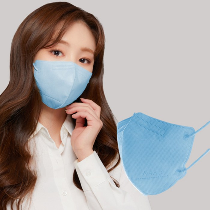 에어에이드 퍼스널컬러 2D 마스크 중형, 1개입, 100매, 스카이블루 대표 이미지 - 색깔 마스크 추천