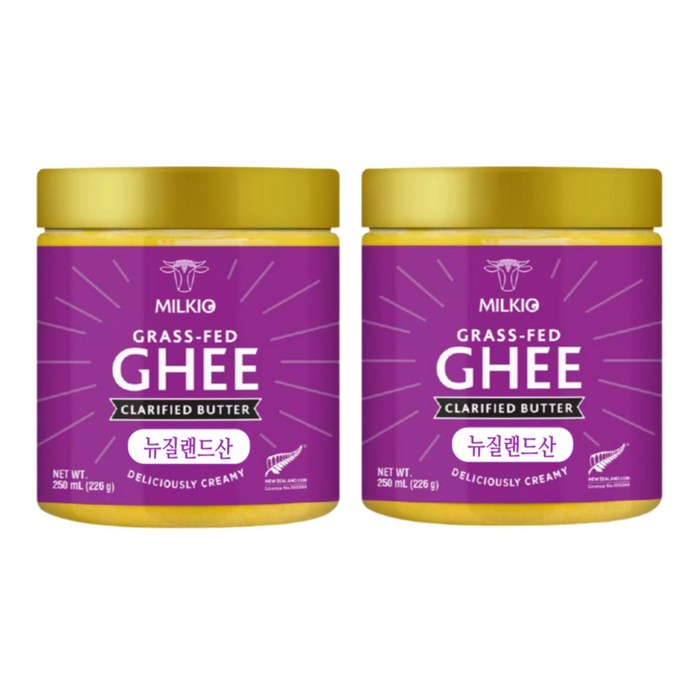 (뉴질랜드) 밀키오 목초사육 기버터 Ghee 226g (250mL) x 2개 대표 이미지 - 기버터 추천