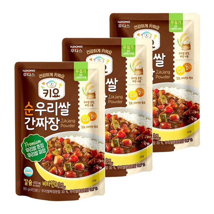 일동후디스 키요 순우리쌀 간짜장 80g 3개, 1세트, 간짜장X3개 대표 이미지 - 간짜장 추천