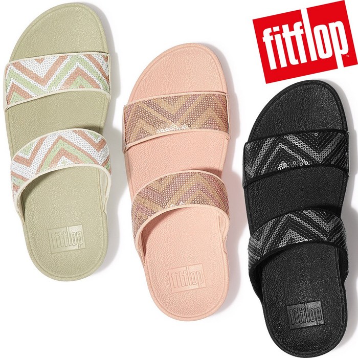 핏플랍 FITFLOP 여성 루루 시퀸 슬라이드 쿠션 슬리퍼 여름 바캉스 샌달 대표 이미지 - 핏플랍 샌들 추천