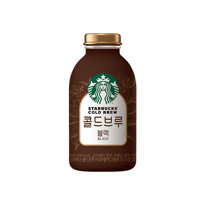 스타벅스 편의점 컵커피 콜드브루 블랙 바닐라 돌체라떼 페트 325ML 12개세트 RTD, 블랙 325ML 12개세트, 12개 대표 이미지 - 스타벅스 콜드브루 추천