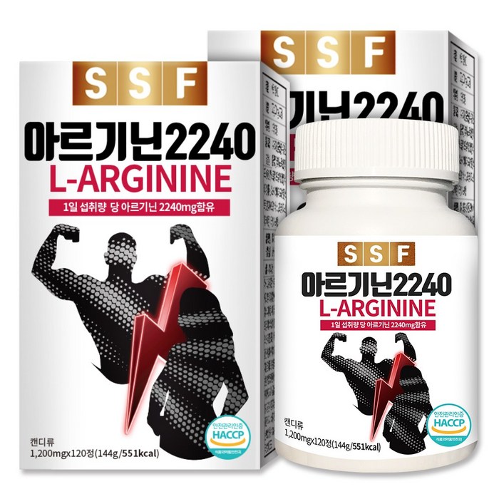 순수식품 고함량 L-아르기닌 2240mg 2박스(1200mgx240정) 타우린 바티민씨, 1200mg, 240정 대표 이미지 - 자양강장제 추천