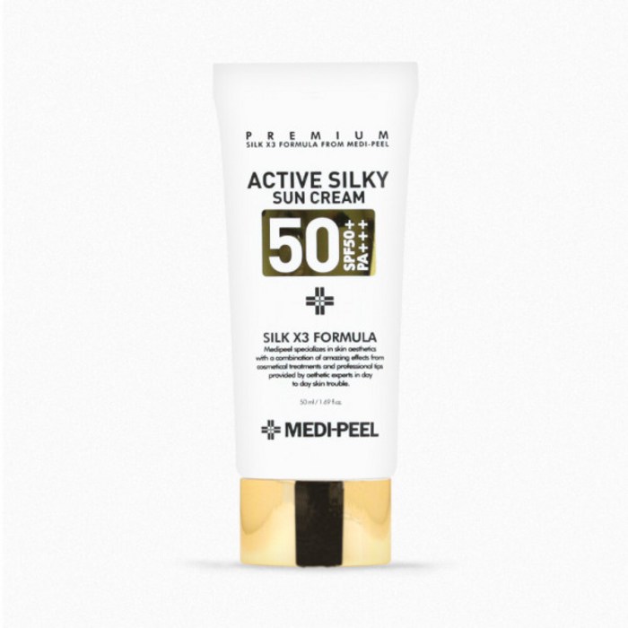 메디필 엑티브 실키 선크림 SPF50+ PA+++, 50ml, 1개 대표 이미지 - 미백 선크림 추천