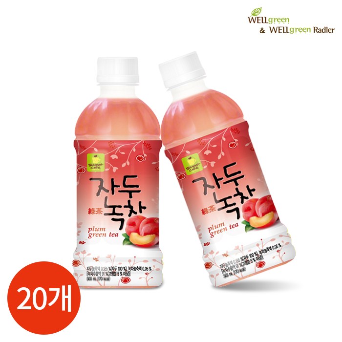 웰그린 자두녹차 340ml (20페트) 1개 1박스 기타차음료 대표 이미지 - 하루야채 추천