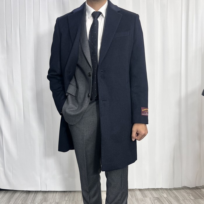 바쏘옴므 FW 울90 캐시미어10 싱글코트 네이비 WSY4CA021
