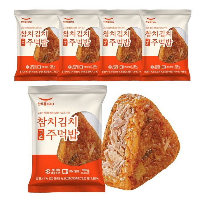 한우물 참치김치 주먹밥 100g x 15개 대표 이미지 - 김치볶음밥 레시피 추천