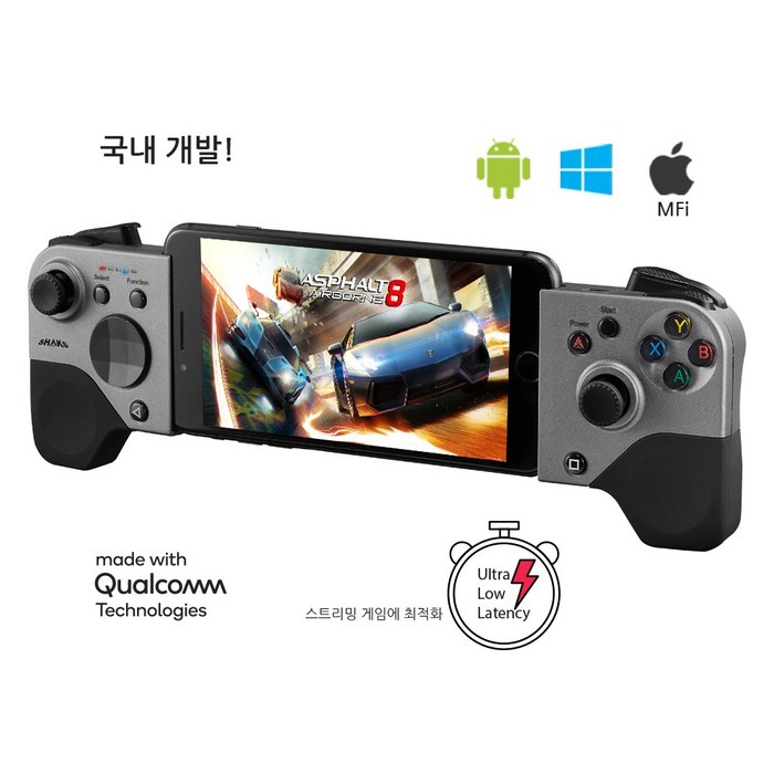 샥스 S5i 클라우드게임 특화 게임패드 iOS(MFI) Android 윈도우 블루투스 자체 매핑 컨트롤러 조이스틱