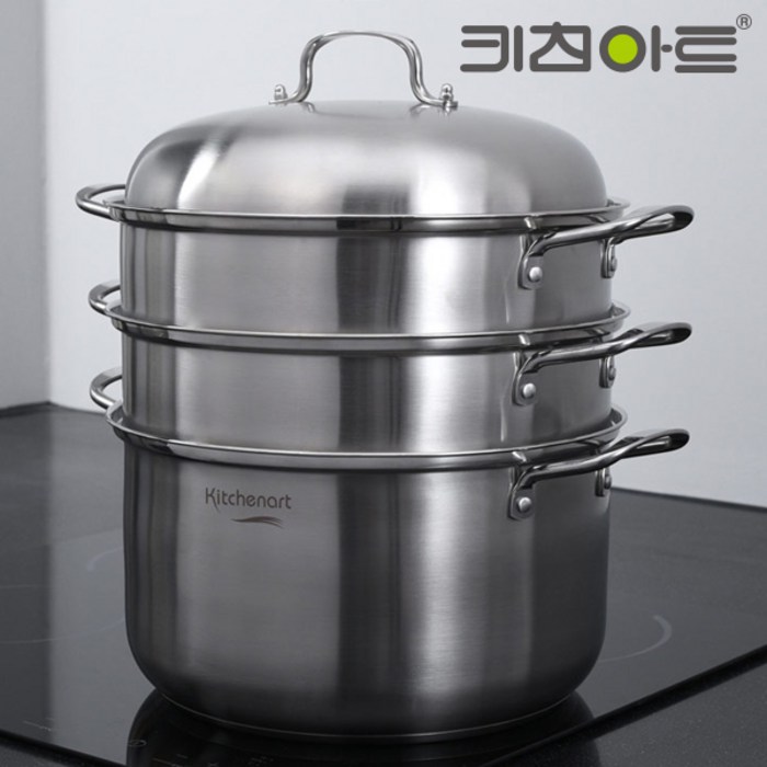 키친아트 올가 IH 올스텐 3단 찜솥, 32cm, 1개 대표 이미지 - 곰솥 추천