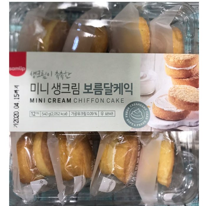 삼립 정통 생크림 보름달빵 케익 케잌 45g x12봉지 x 12봉지, 1개 대표 이미지 - 돌빵 추천