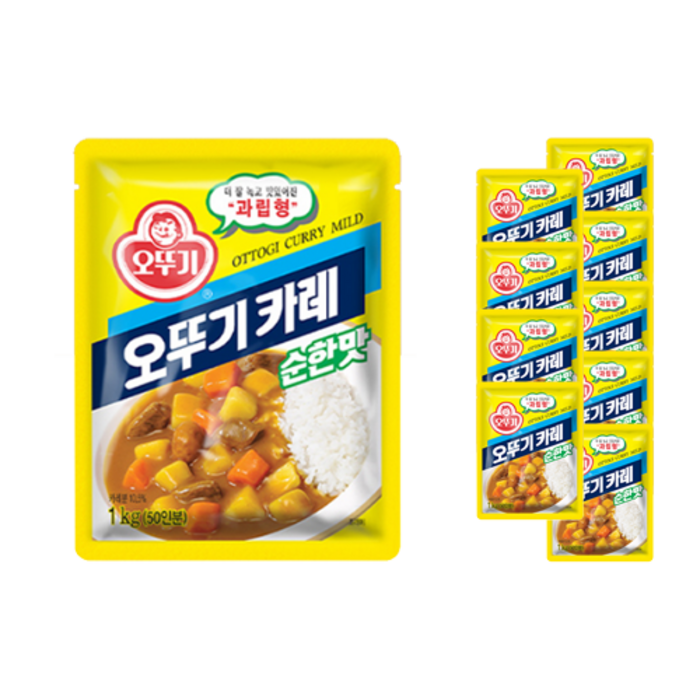 오뚜기 카레 순핫맛, 1kg, 10개 대표 이미지 - 카레라면 추천