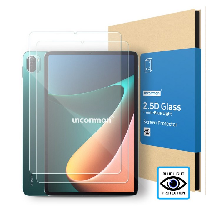 언커먼 2.5D 강화유리필름 2매 패키지 시력보호 블루라이트 차단 - 미패드5, 2.5D+블루라이트차단 강화유리-2매 대표 이미지 - 샤오미 미패드5 케이스 추천