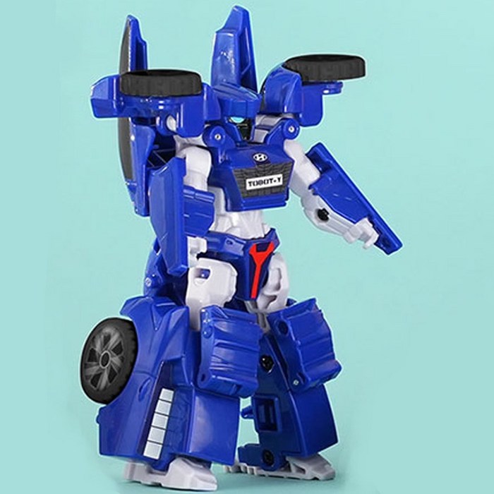 또봇Y 미니 자동차 변신 로봇 어린이 장난감 선물, 1개, 블루