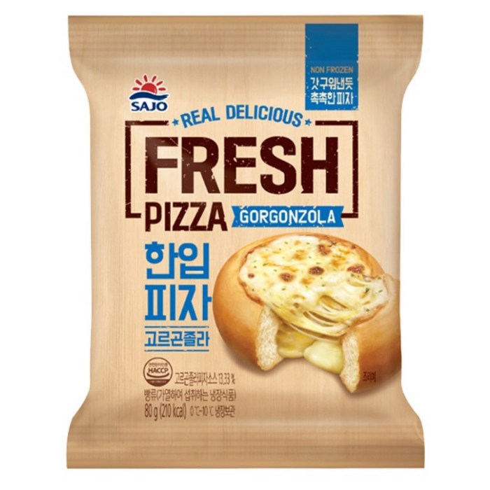 대림 한입피자 고르곤졸라80gx18개 (아이스박스), 1box, 80g 대표 이미지 - 피자빵 추천