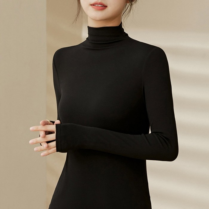 리빙초이스 여성 기모 반목 긴팔티 대표 이미지 - 여자 이너 추천