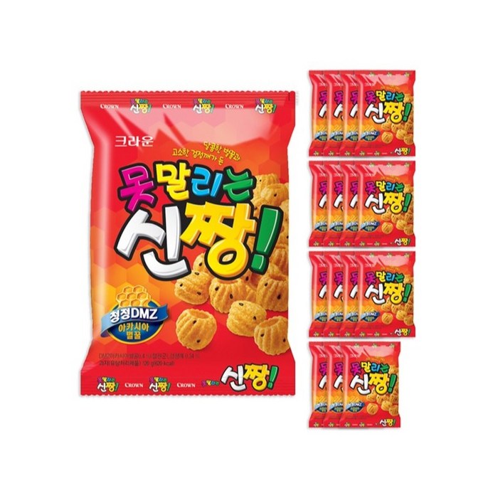 크라운 못말리는 신짱, 120g, 16개 대표 이미지 - 봉지과자 추천