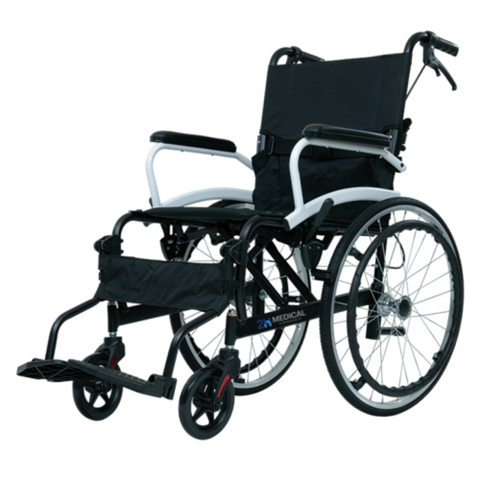 2H메디컬 라이트휠체어 11kg 초경량 알루미늄 수동 접이식 휠체어, Q06LAJ-20, 1개 대표 이미지 - 전동휠체어 추천