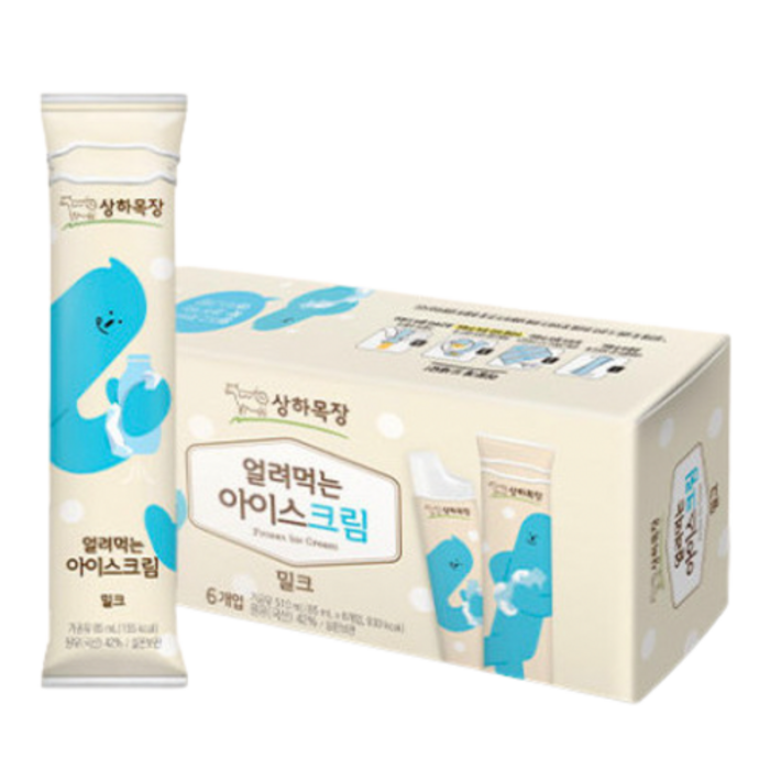 [매일유업] 상하목장 얼려먹는 아이스크림 우유맛 85ml 24팩, 밀크맛 24개입 대표 이미지 - 휘핑크림 추천