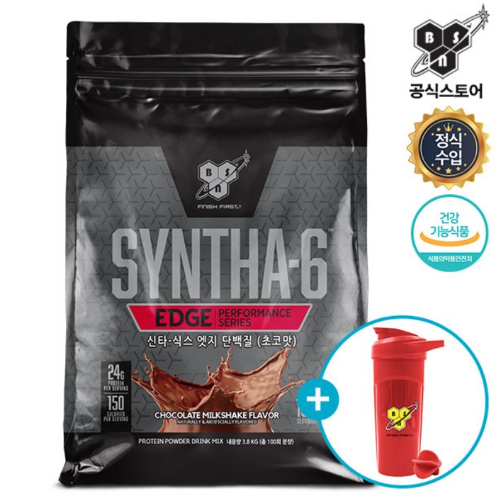 비에스엔 신타6 엣지 3.8kg 100회분 초코맛 + BSN 쉐이커 단백질 헬스 보충제 쉐이크 프로틴 파우더 대표 이미지 - 신타6 엣지 추천