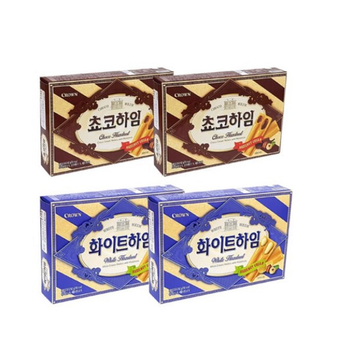 크라운 쵸코하임 142g x 2p + 화이트하임 142g x 2p 세트, 1세트 대표 이미지 - 비스킷 추천