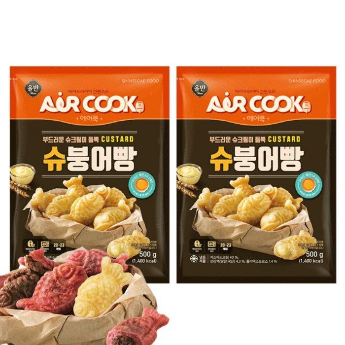 올반 미니 슈붕어빵 500g x 2개/ 슈크림 냉동 붕어빵 대표 이미지 - 슈붕 추천