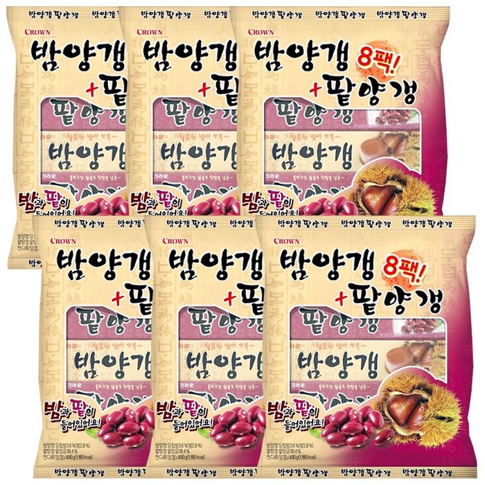 크라운 밤양갱 50g x 4p + 팥양갱 50g x 4p, 400g, 6세트 대표 이미지 - 밤양갱 추천