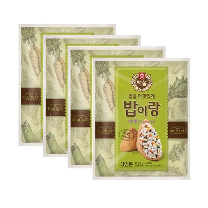 백설 밥이랑 야채, 27g, 4개 대표 이미지 - 밥 양념 추천