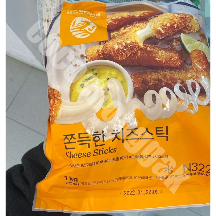 아이스포장 무료) 노브랜드 쫀쫀한 치즈스틱 1KG / 에어프라이어 치즈스틱, 친환경아이스박스 + 보냉 + 팩 대표 이미지 - 에어프라이어 치즈스틱 추천