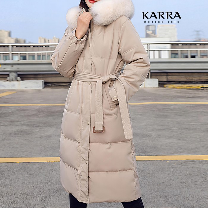 KARRA 매트퍼후드롱패딩+벨트SET_A3F18117 대표 이미지 - 벨트 패딩 추천