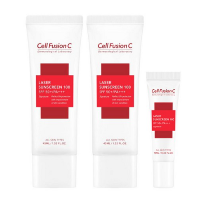 셀퓨전씨 레이저 썬스크린 100 SPF50+ PA+++ 45ml x 2p + 10ml, 1세트