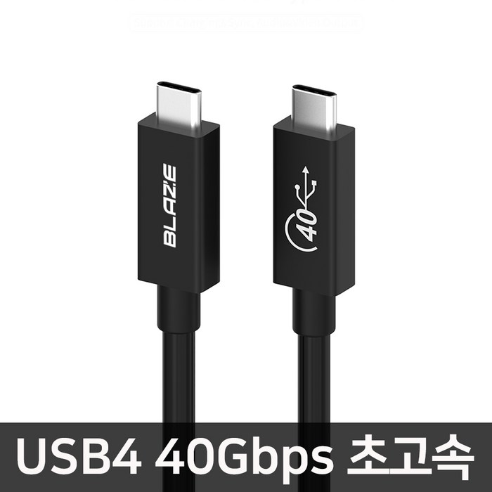 USB4.0 40Gbps GEN3 C TO C 케이블 100W 초고속충전 썬더볼트3 2M 대표 이미지 - 썬더볼트4 추천