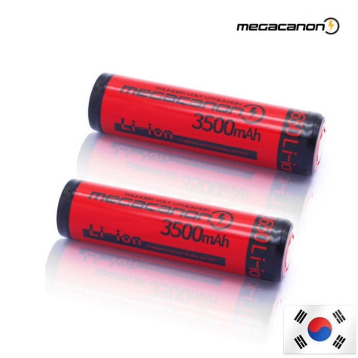 삼성 18650 대용량 3500mAh 리튬이온배터리 배터리, 2개 대표 이미지 - 건전지 충전기 추천