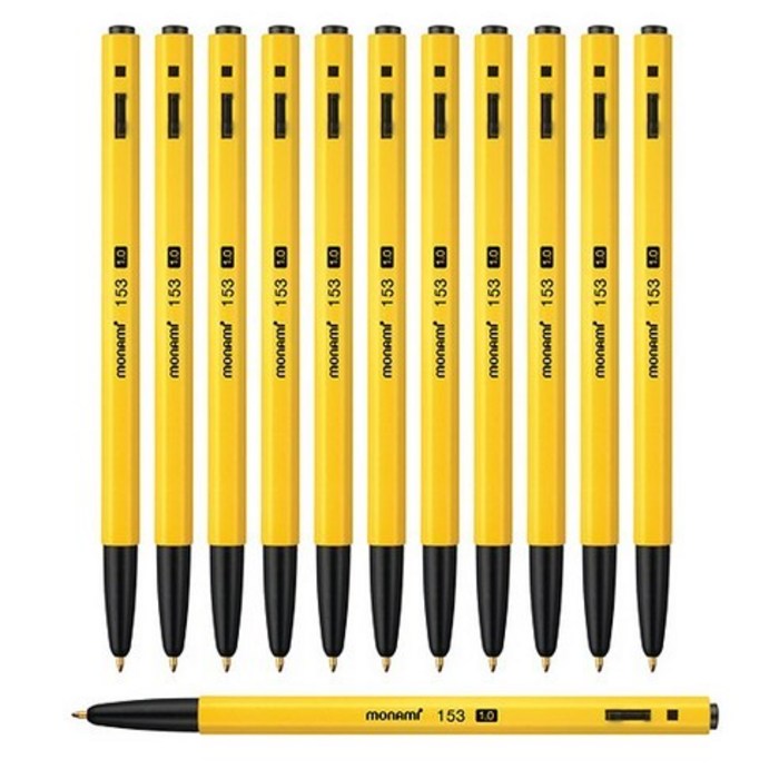 모나미 153 볼펜 1.0mm, 흑색, 24개 대표 이미지 - 모나미 추천