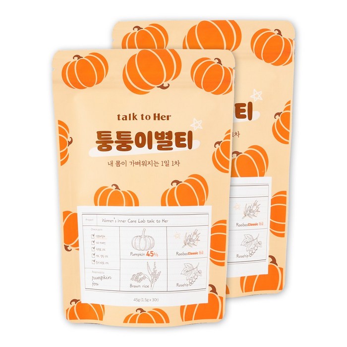 톡투허 퉁퉁이별티, 45g, 2팩 대표 이미지 - 다이어트 차 추천